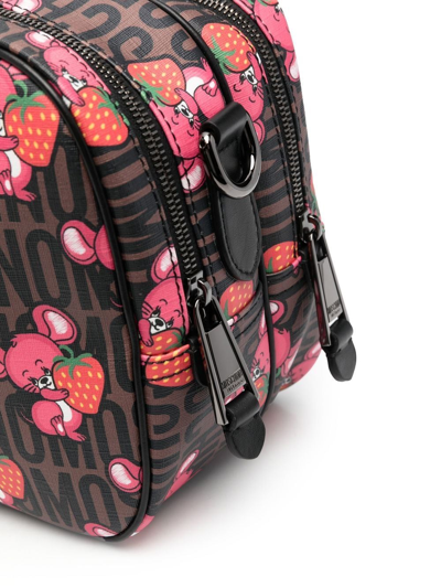 Shop Moschino Graphic-print Logo Shoulder Bag In Pink