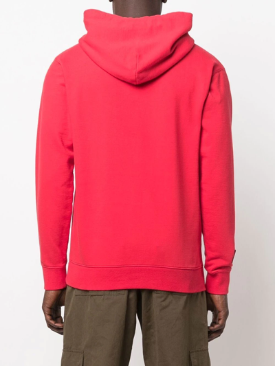 Shop We11 Done Logo-print Cotton Hoodie In Red