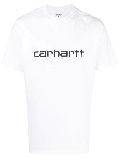 Shop Carhartt Logo Print T-shirt In White