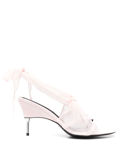 Peter Do Sheer-panel 90mm Sandals In Pink