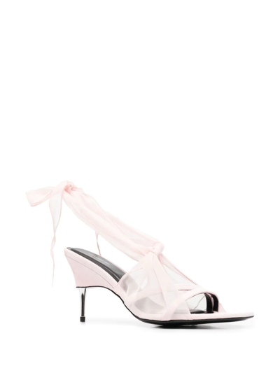 Peter Do Sheer-panel 90mm Sandals In Pink