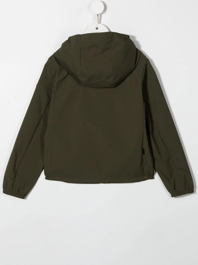 Woolrich Lens-detail Zip-up Hooded Jacket In Green