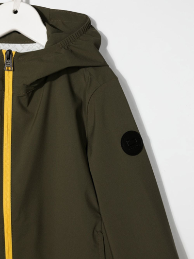 Woolrich Lens-detail Zip-up Hooded Jacket In Green