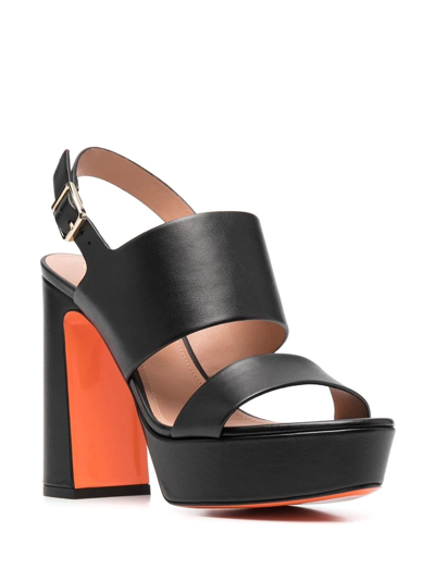 Santoni Platform-sole Sandals In Black