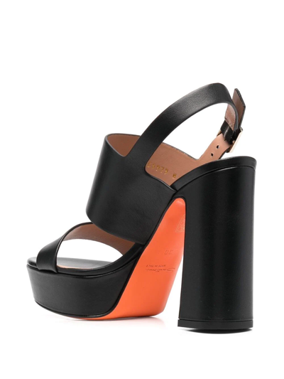 Santoni Platform-sole Sandals In Black