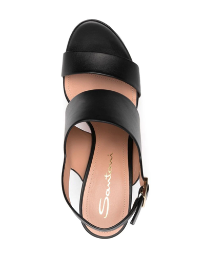 Santoni Platform-sole Sandals In Black