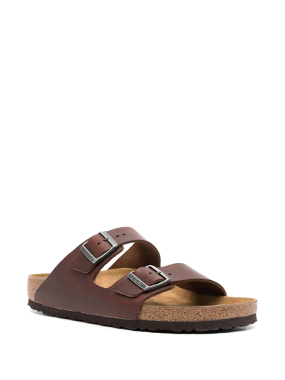 Shop Birkenstock Arizona Side-buckle Sandals In Brown