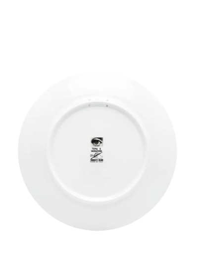 Shop Fornasetti Graphic Print Plate In White