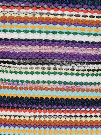 Shop Missoni Fine-knit Pattern-print Swimsuit In Purple