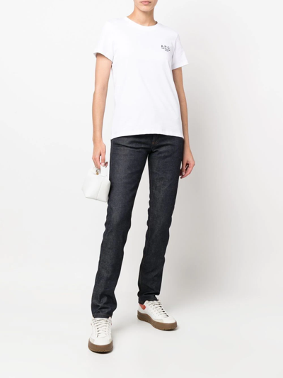 Apc Contrasting-stitch Detail Jeans In Blue
