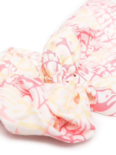 Lanvin Logo-print Knot-detailed Scrunchie In Pink