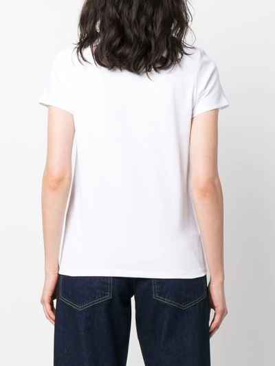Shop A.p.c. Embroidered-logo Detail T-shirt In White
