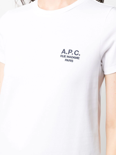 Shop A.p.c. Embroidered-logo Detail T-shirt In White