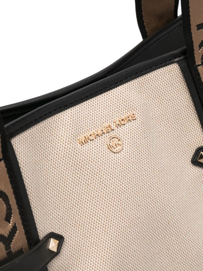Shop Michael Michael Kors Maeve Logo-strap Tote Bag In Neutrals