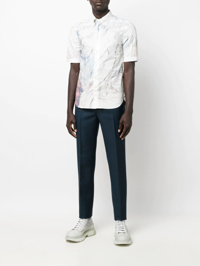 Shop Alexander Mcqueen Straight-leg Trousers In Blue