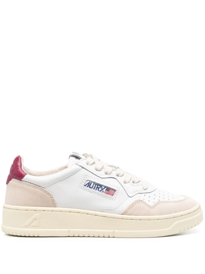Shop Autry Logo-patch Lace-up Sneakers In White