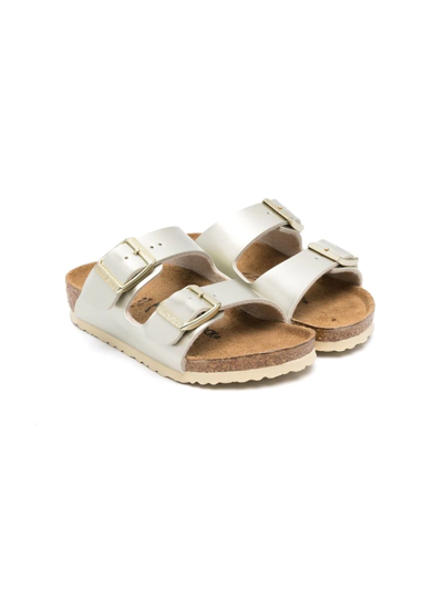 Shop Birkenstock Arizona Slip-on Sandals In Gold