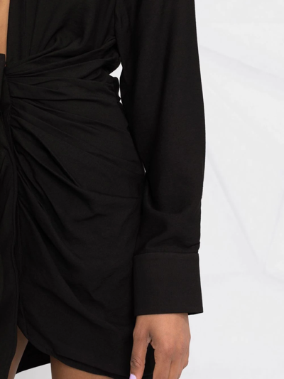 Jacquemus La Robe Bahia Viscose Jersey Mini Dress In Black