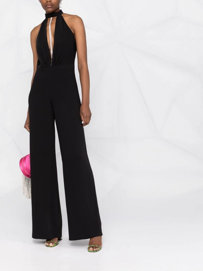 Shop Nué Crystal-embellished Halterneck Jumpsuit In Black