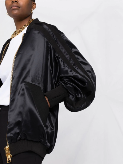 Tom Ford Oversized Satin Bomber Jacket In Black
