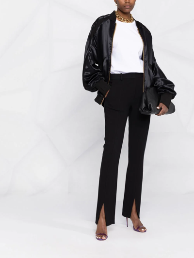 Tom Ford Oversized Satin Bomber Jacket In Black