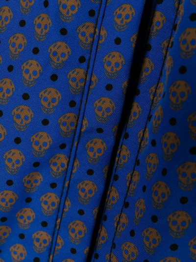 Shop Alexander Mcqueen All-over Skull-print Swim Shorts In Blue