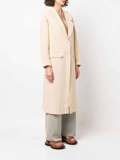 Alysi Single-breasted Tailored Coat In Neutrals