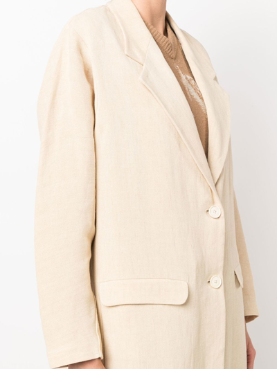 Alysi Single-breasted Tailored Coat In Neutrals