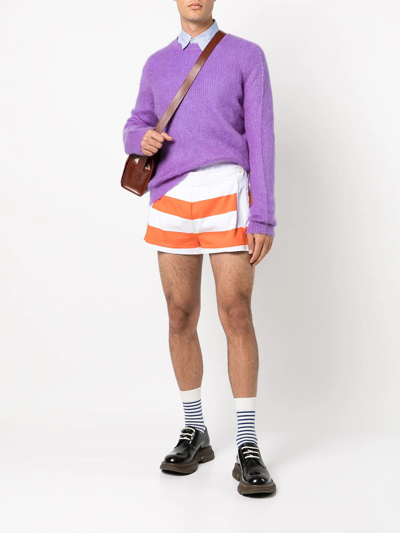 Shop Vivienne Westwood Sailor Striped Front-pouch Shorts In Orange