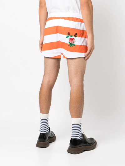 Shop Vivienne Westwood Sailor Striped Front-pouch Shorts In Orange