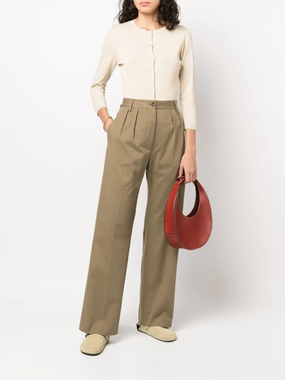 Aspesi Wide-leg Trousers In Brown