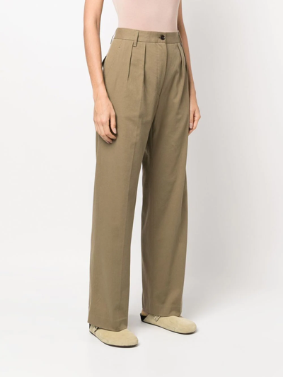 Aspesi Wide-leg Trousers In Brown