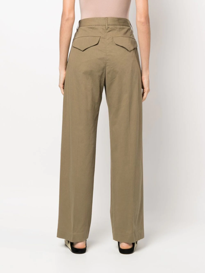 Aspesi Wide-leg Trousers In Brown