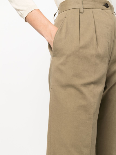Aspesi Wide-leg Trousers In Brown