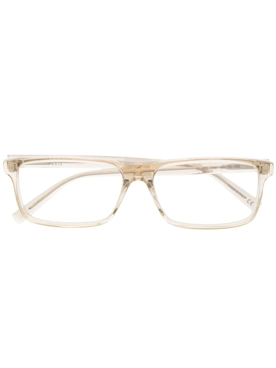 Saint Laurent Tortoiseshell-effect Rectangle-frame Glasses In Neutrals