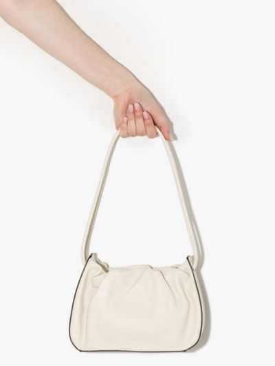 Shop Staud Kiki Leather Shoulder Bag In Neutrals