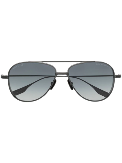 Shop Dita Eyewear Subsystem Pilot-frame Sunglasses In Silver
