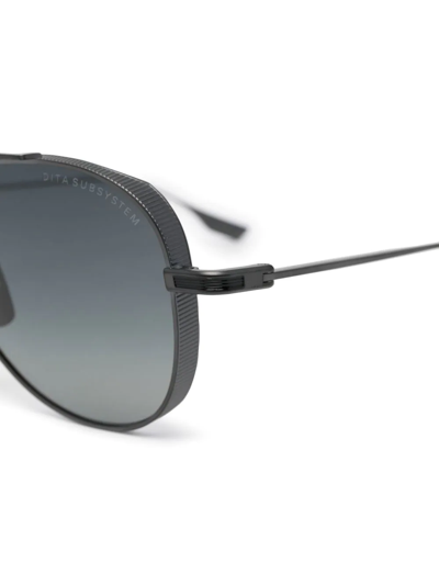 Shop Dita Eyewear Subsystem Pilot-frame Sunglasses In Silver