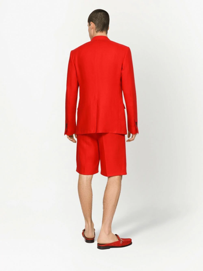 Shop Dolce & Gabbana Double-breasted Suit Jacket In Red