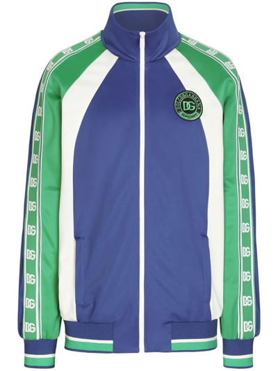 Shop Dolce & Gabbana Colour-block Track Jacket In Blue