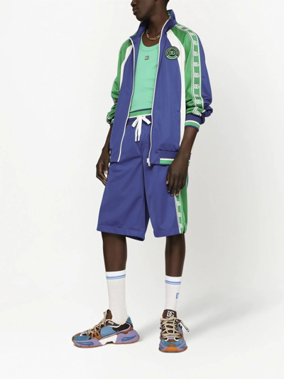 Dolce & Gabbana Colour-block Track Jacket In Blue