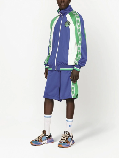 Dolce & Gabbana Colour-block Track Jacket In Blue
