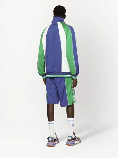 Dolce & Gabbana Colour-block Track Jacket In Blue