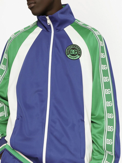 Dolce & Gabbana Colour-block Track Jacket In Blue