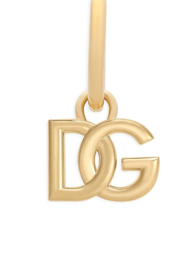 Shop Dolce & Gabbana Dg-logo Hoop Earring In Gold