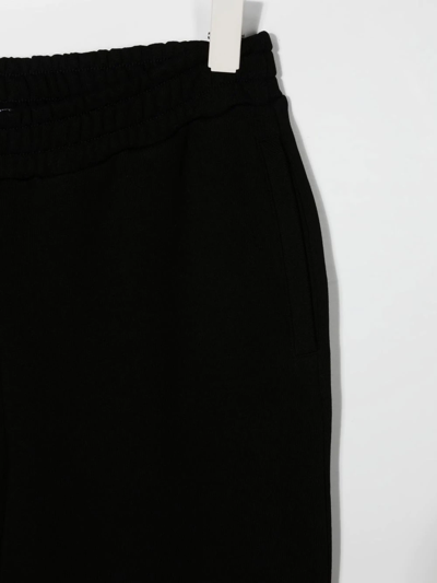 Shop Balmain Teen Cotton Track Pants In Black