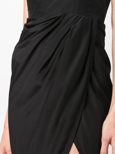 Gauge81 Lica Strapless Gathered Silk-satin Midi Dress In Black