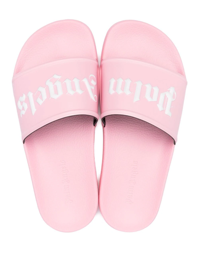 Shop Palm Angels Logo-print Pool Slides