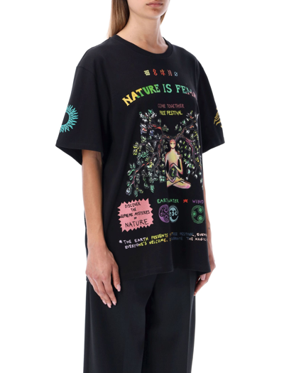 Shop Stella Mccartney Nature Is Female Print T-shirt In Black