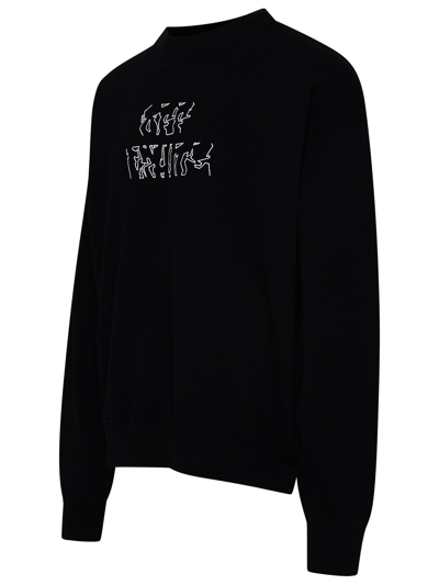 Off-white Neen Brand-embroidered Cotton-jersey Sweatshirt In Black ...